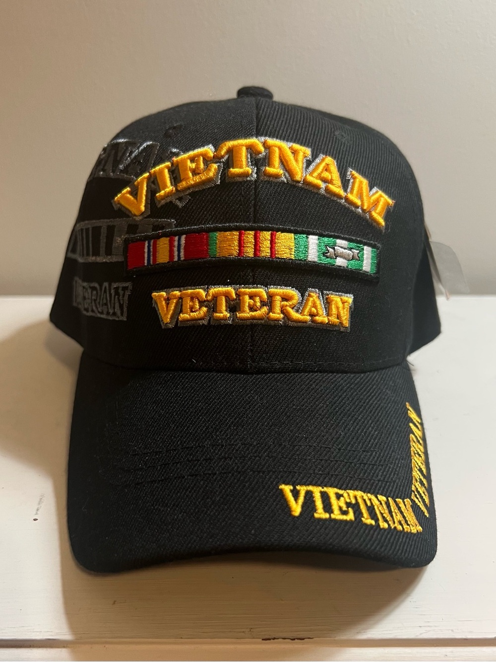 Black Vietnam Veteran Embroidered Baseball Cap
